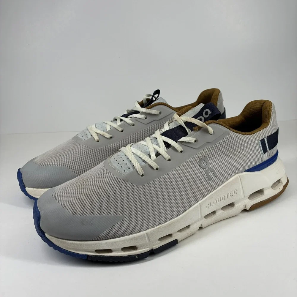On Cloudnova Form 2 Men's US 12 Silver Heather Gray Mesh Walking Shoes Sneakers
